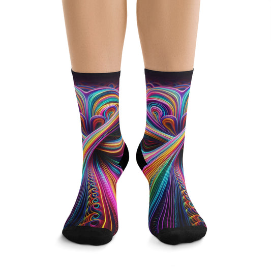 TDB Neon Infinity Reverie. Trippy Recycled Poly Socks