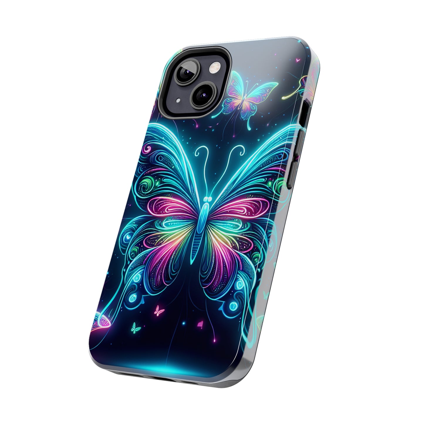 "Neon Butterfly Glo-Rama" NEON Butterflies Tough Phone Case Iphone 6 7 8 9 10 11 12 13 14 SE X XR XS Pro Max Mini Plus