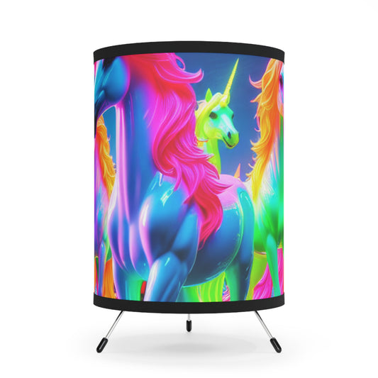 "Infinite Illumination" - NEON Unicorns Art Tripod Lamp