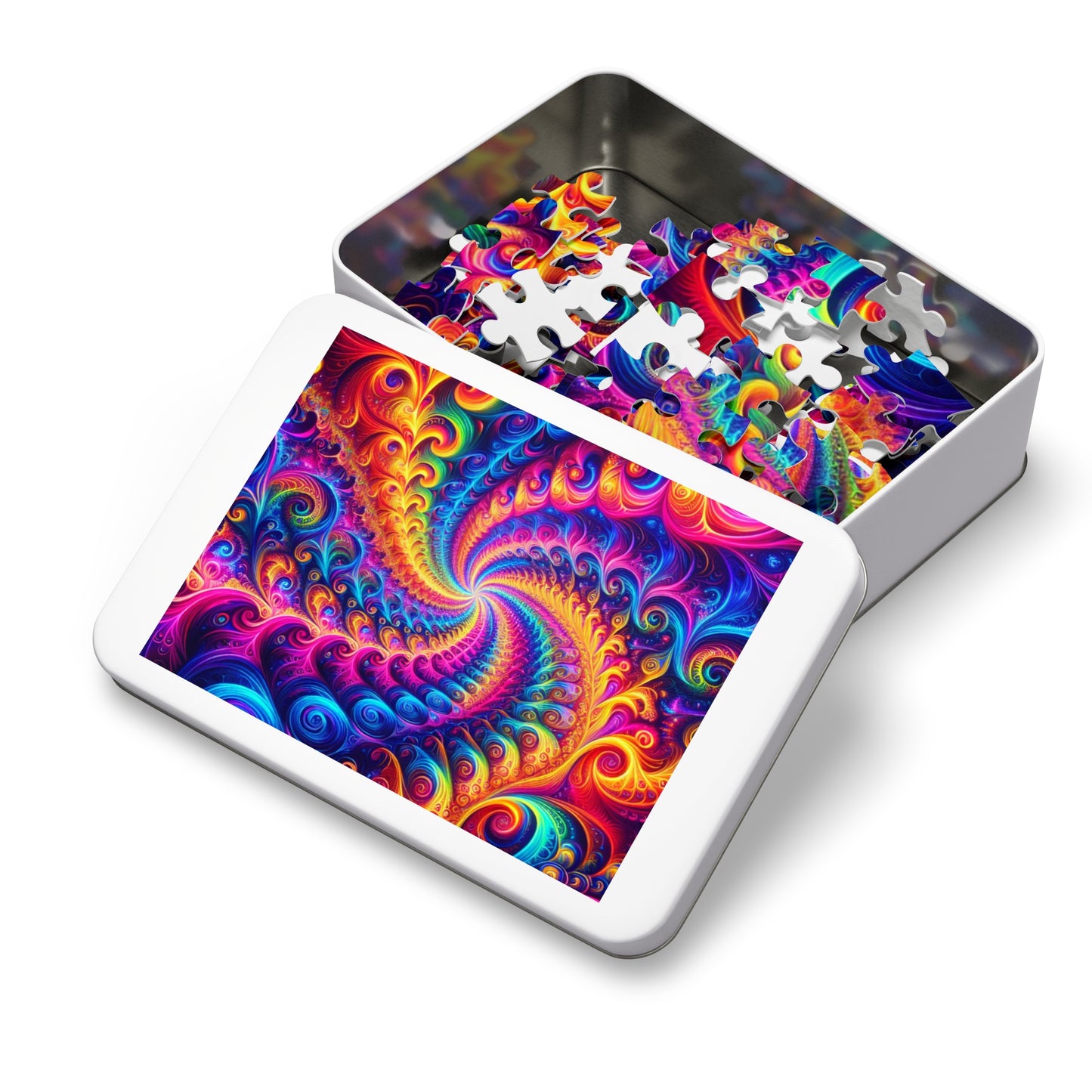 VibrantInfinityNeon. - Neon Trippy Infinity Patterns Puzzle 30, 110, 252, and 1000 Pieces