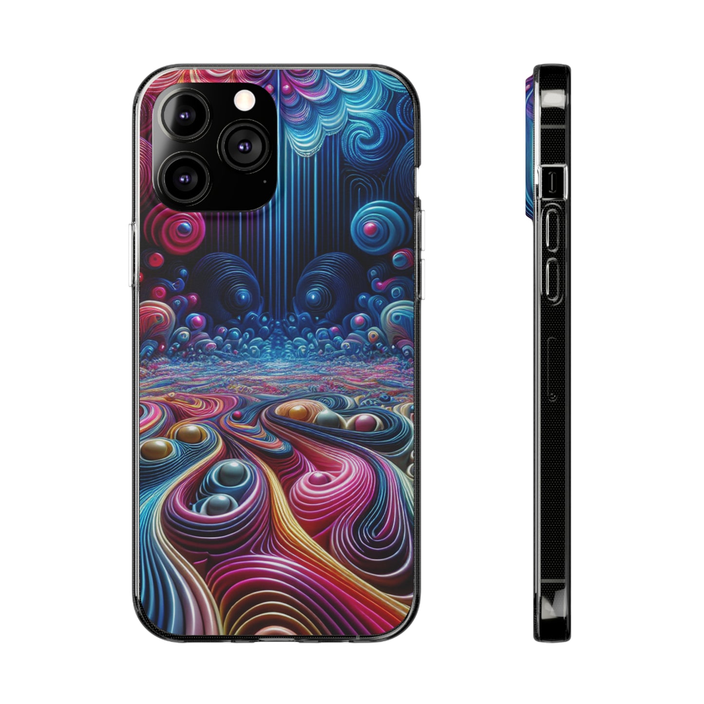 Mesmerizing Neon Infinity Infinity Patterns Art Polycarbonate Phone Case Samsung Galaxy s21 s22 Google Pixel 6 Iphone 11 12 13 14 Pro Max Mini Plus