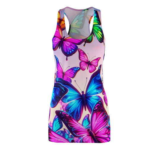 "Spectral Flutterflies" Neon Butterflies  Racerback Dress