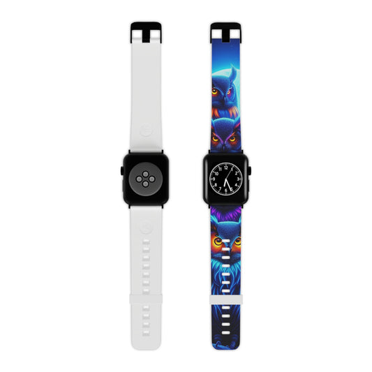 Neon Spectacle of Owls. - NEON Owls Iwatch Band