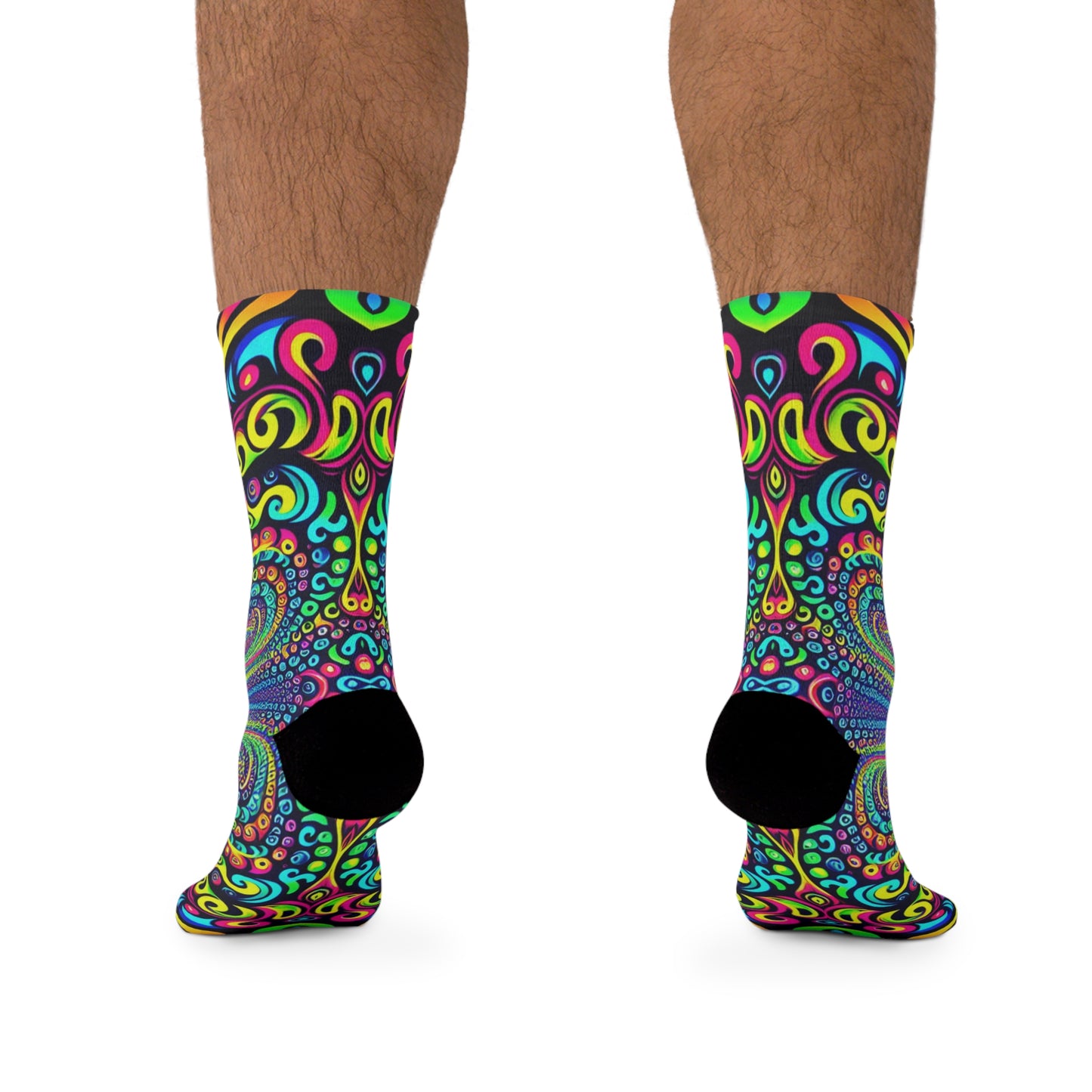 TDB "Neon Infinity Weave" Trippy Recycled Poly Socks