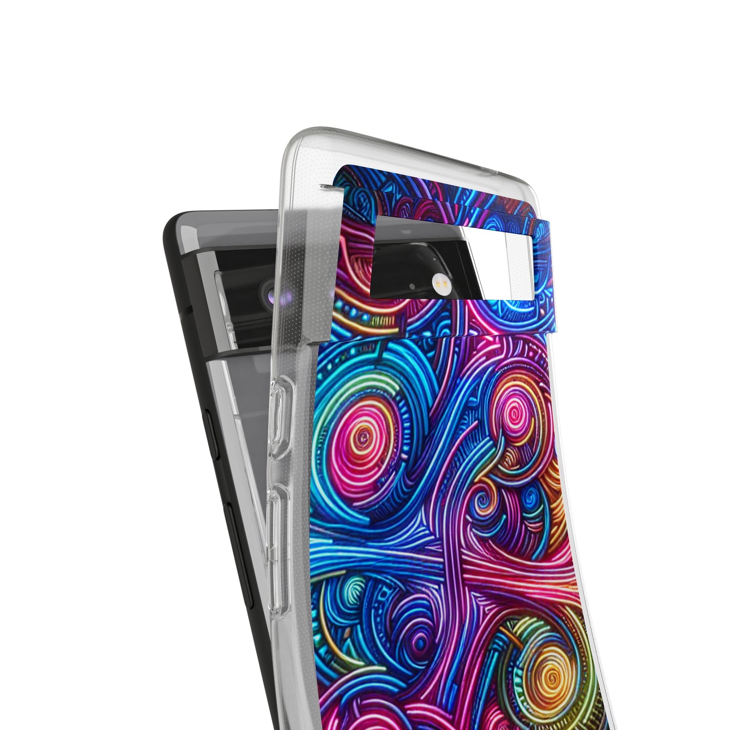 Vibrant Trippy Neon Infinity Ripples. Infinity Patterns Art Polycarbonate Phone Case Samsung Galaxy s21 s22 Google Pixel 6 Iphone 11 12 13 14 Pro Max Mini Plus