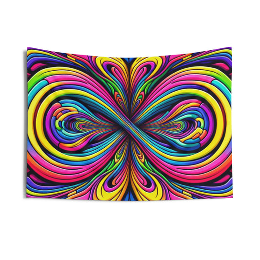 Cosmic Electrifying Abstraction. Infinity Patterns Art Tapestry
