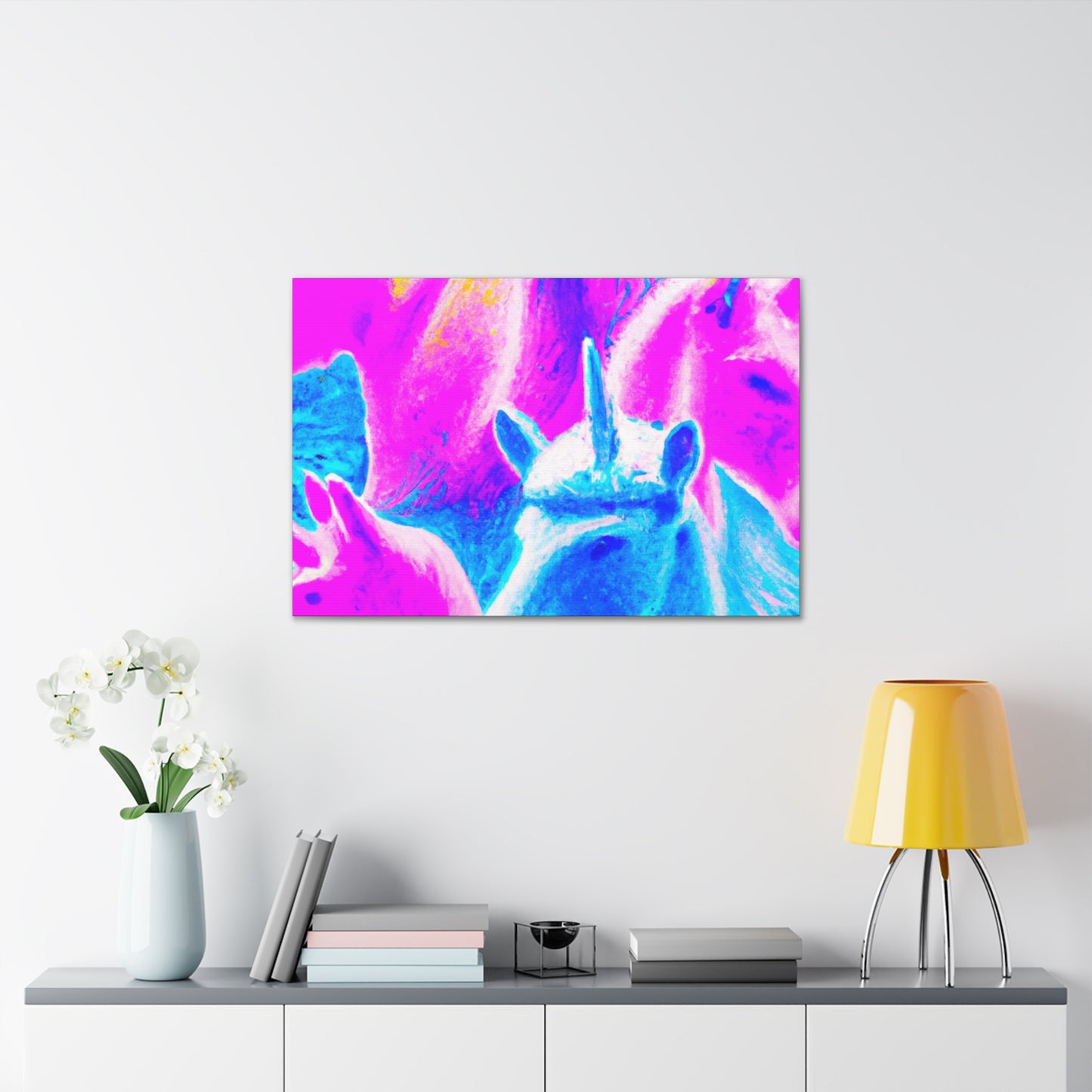 Neon Unicorn Dreamscape NEON Unicorns Art Canvas