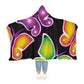 "Neon Flight" - NEON Butterflies Art Hooded Snuggle Blanket