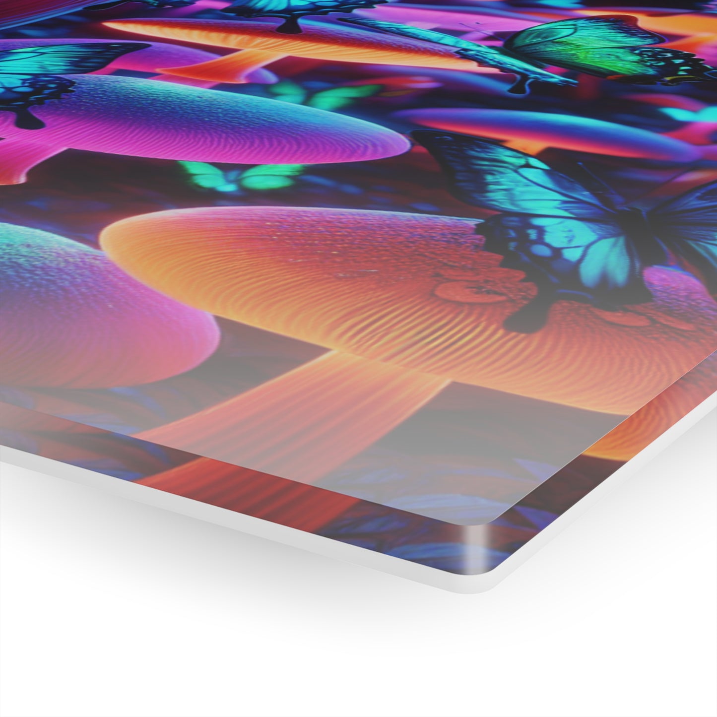"Neon Fantasia" Butterflies & Mushrooms 1/4" Glossy Acrylic Art