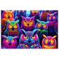 Neon Owls Gathering. - Neon Owls Puzzle 30, 110, 252, and 1000 Pieces