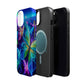 'Serene Spectacle of Neon Butterflies' Neon Butterflies Premium Art Magsafe Magnet Tough IPhone 13 14 15 Pro Plus Max and Mini in Matte and Glossy Phone cases