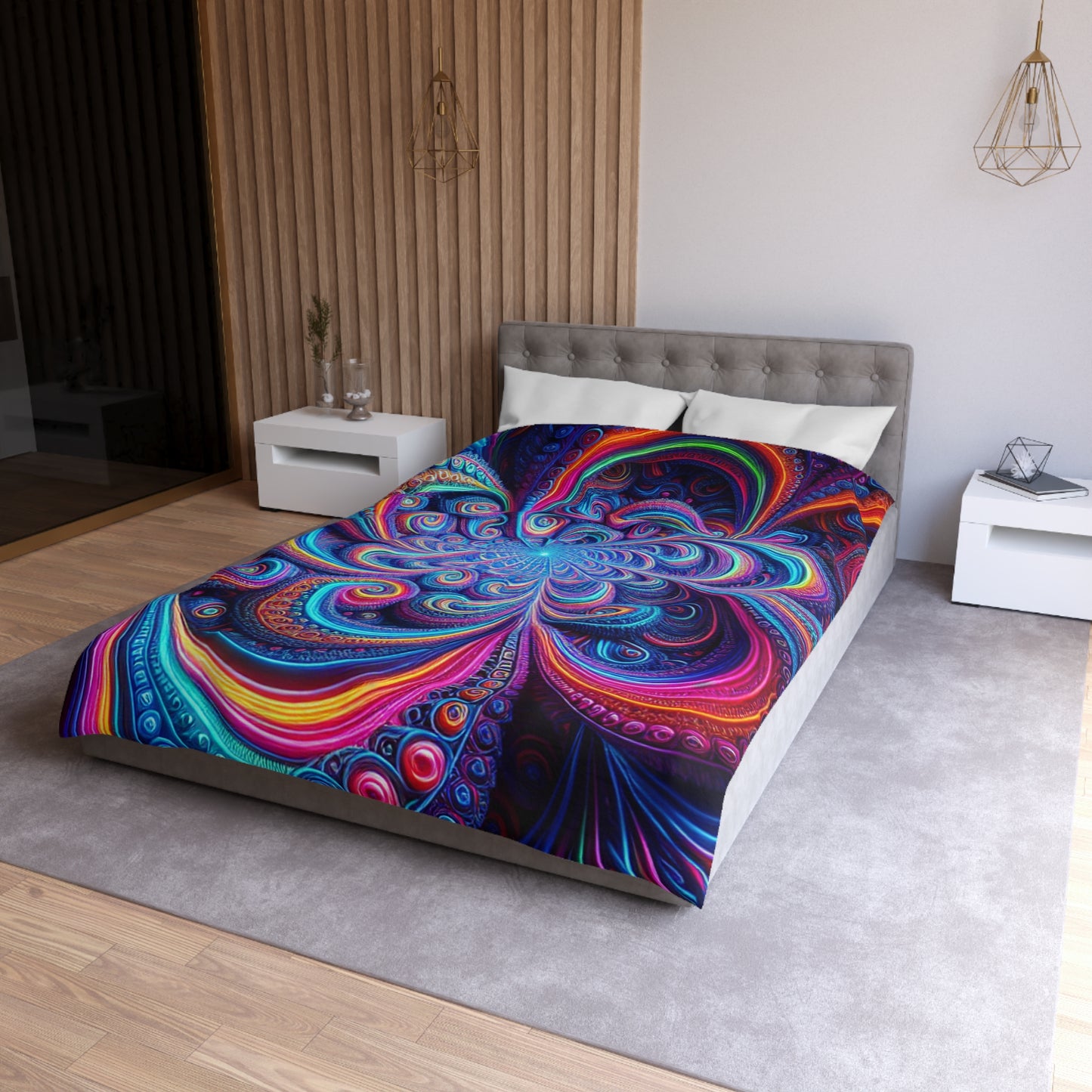 Gerrit Hoornbeek - Trippy Infinty Patterns Microfiber Duvet Cover