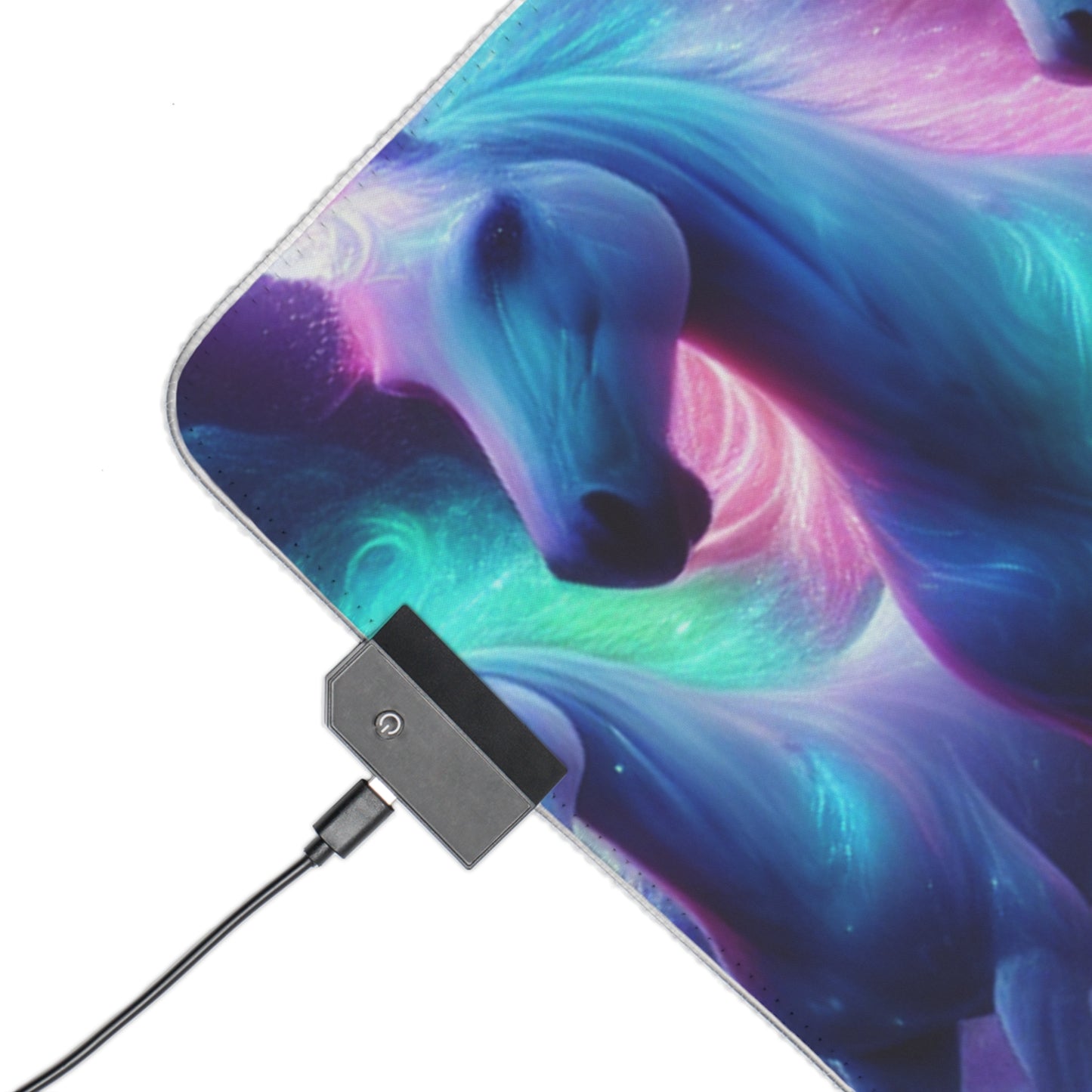 "Neon Dreamscape of Unicorns" NEON Unicorns LED Mousepad