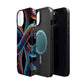 Vibrant Infinity Nocturne Neon Trippy Infinity Patterns Premium Art Magsafe Magnet Tough IPhone 13 14 15 Pro Plus Max and Mini in Matte and Glossy Phone cases