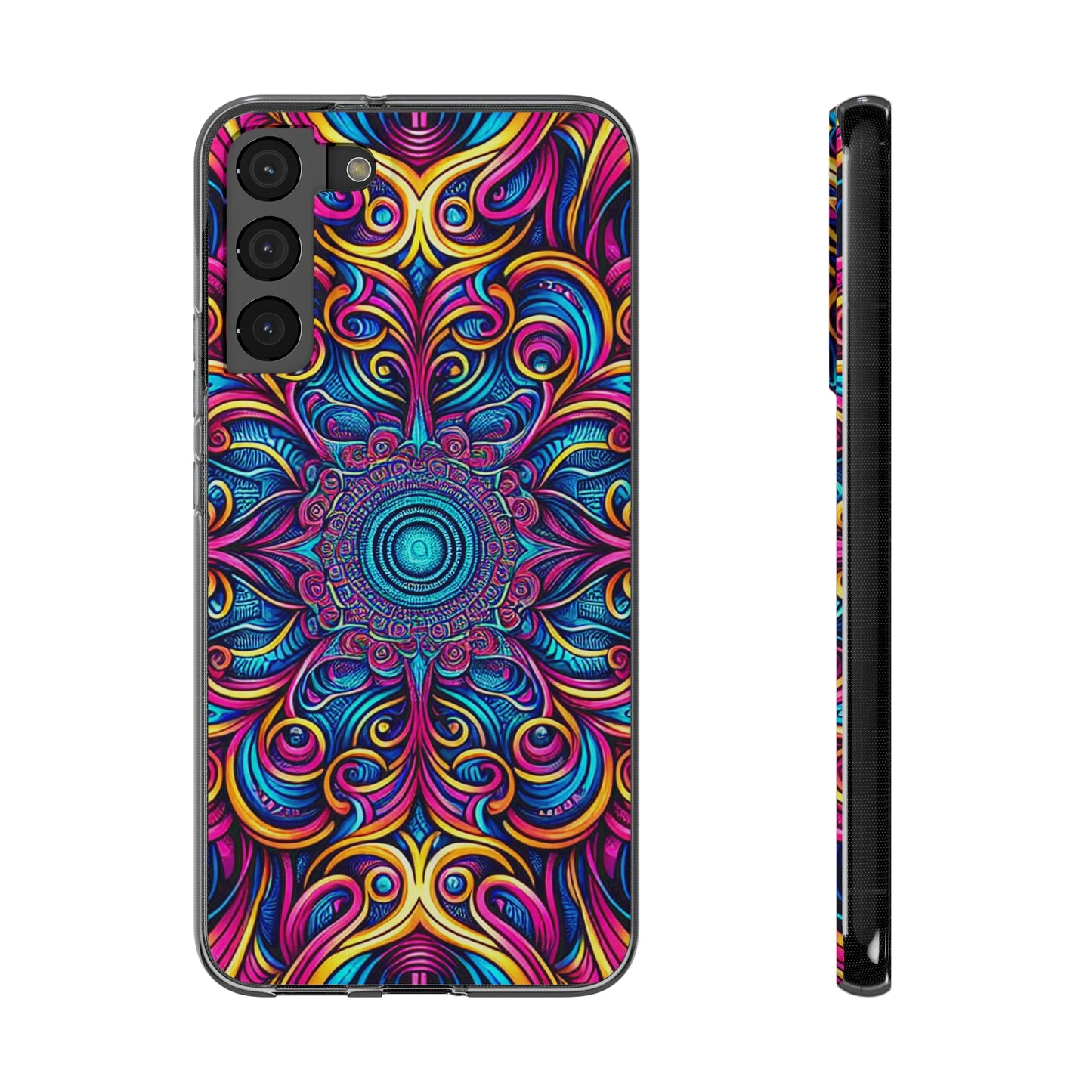 "Fantasia of Fluorescence" Infinity Patterns Art Polycarbonate Phone Case Samsung Galaxy s21 s22 Google Pixel 6 Iphone 11 12 13 14 Pro Max Mini Plus