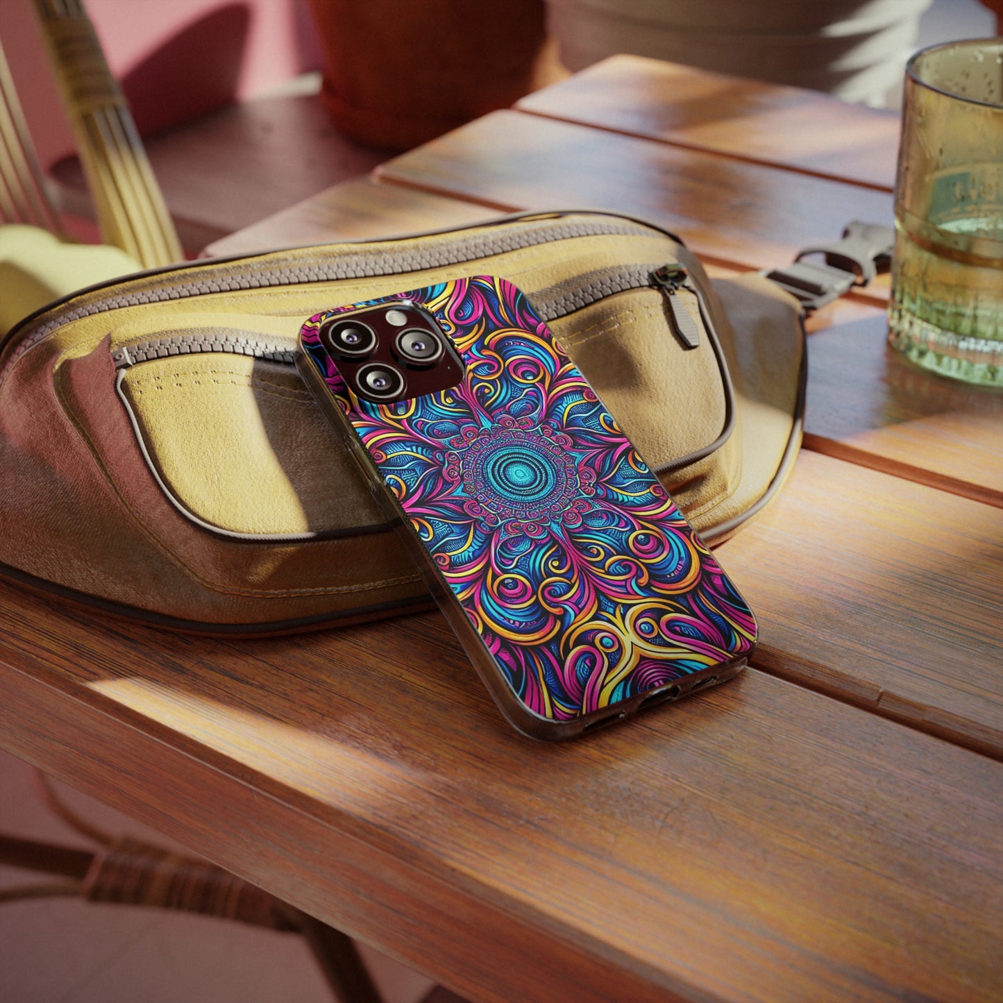 "Fantasia of Fluorescence" Infinity Patterns Art Polycarbonate Phone Case Samsung Galaxy s21 s22 Google Pixel 6 Iphone 11 12 13 14 Pro Max Mini Plus