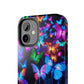 "Neon Flutterby Lights" NEON Butterflies Tough Phone Case