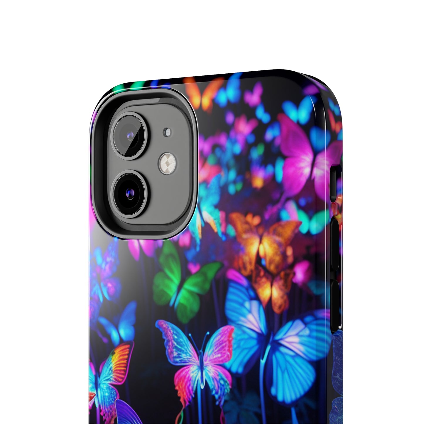 "Neon Flutterby Lights" NEON Butterflies Tough Phone Case