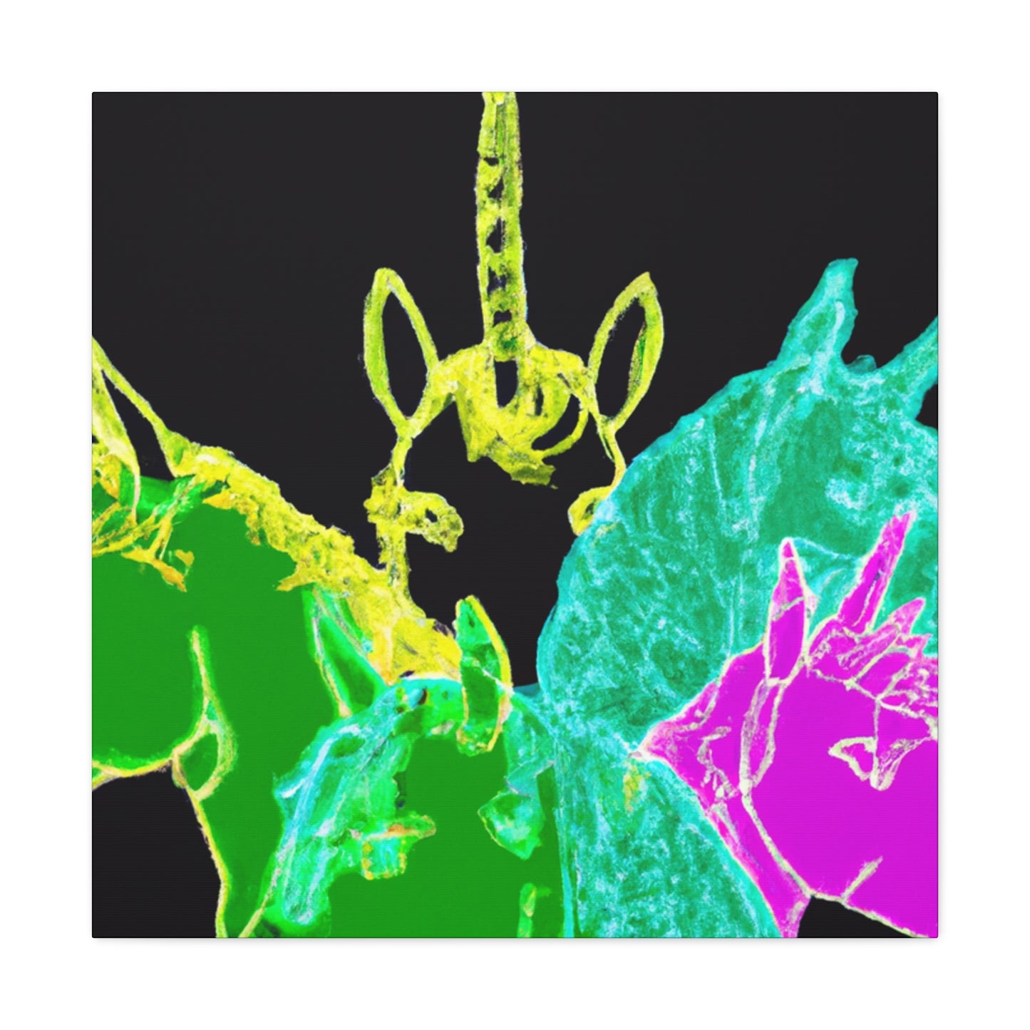 Neon Magicode Unicorns NEON Unicorns Art Canvas