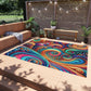 Vibrancy of the Cosmos. Infinity Patterns Outdoor Rug
