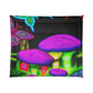 "Neon Rainforest Symphony" Butterflies & Mushrooms Comforter Blanket