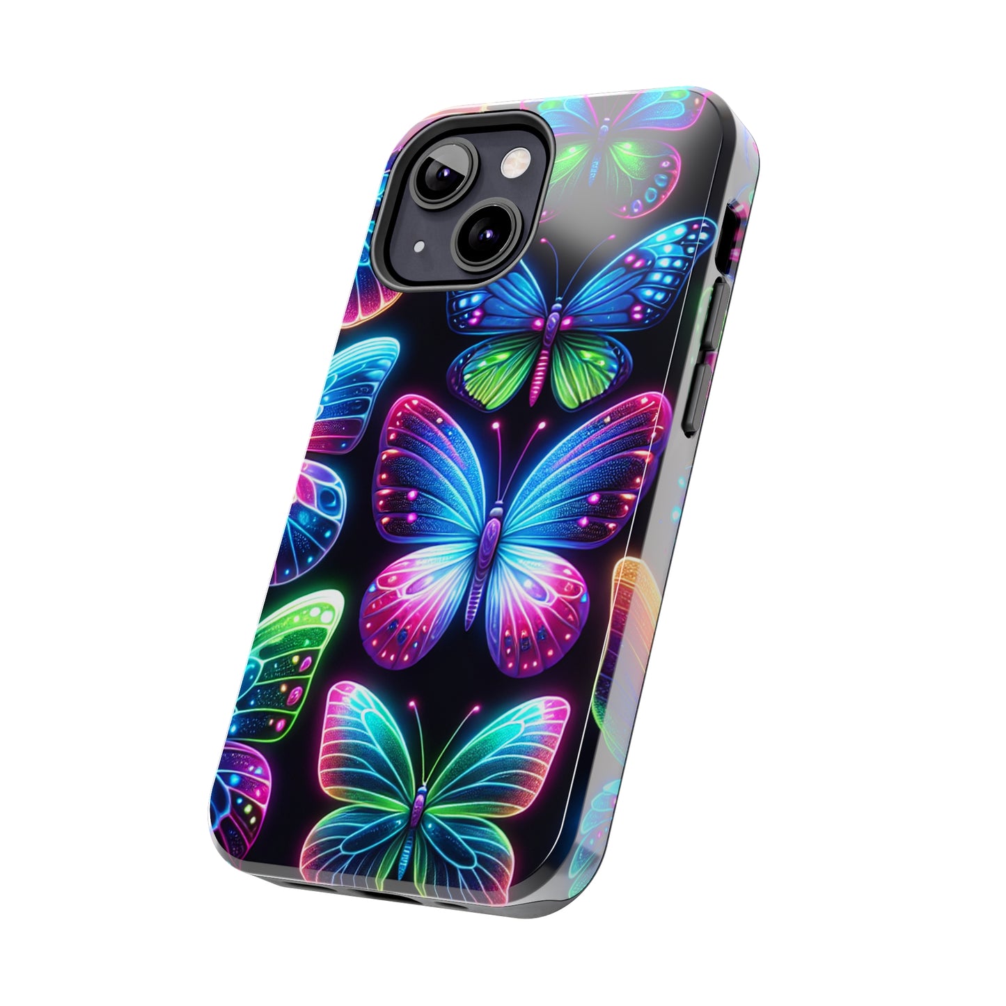 "Dance of the Neon Butterflies" NEON Butterflies Tough Phone Case Iphone 6 7 8 9 10 11 12 13 14 SE X XR XS Pro Max Mini Plus