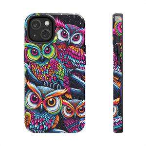 "Neon Nocturne" NEON Owls Tough Phone Case