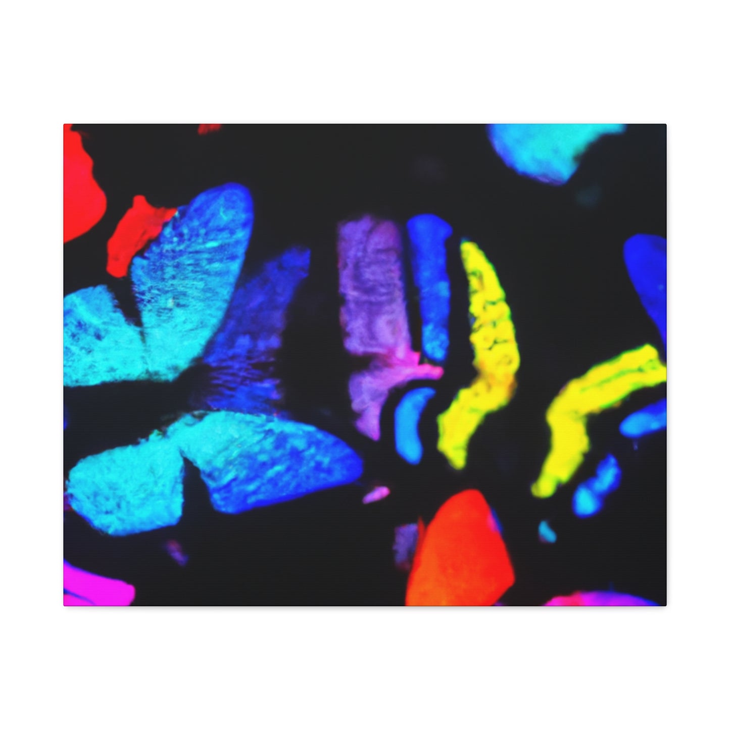 "Fantasia of Flutterbyes" Neon Butterflies  Art Canvas