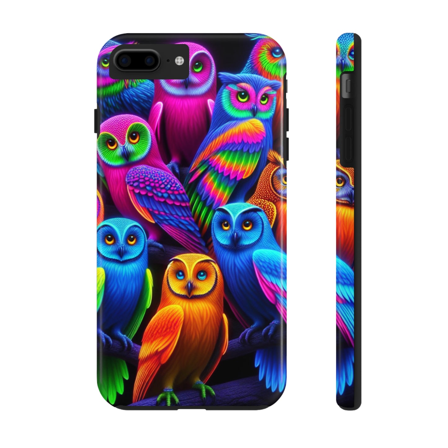 "Electric Vivid Night Owls" NEON Owls Tough Phone Case