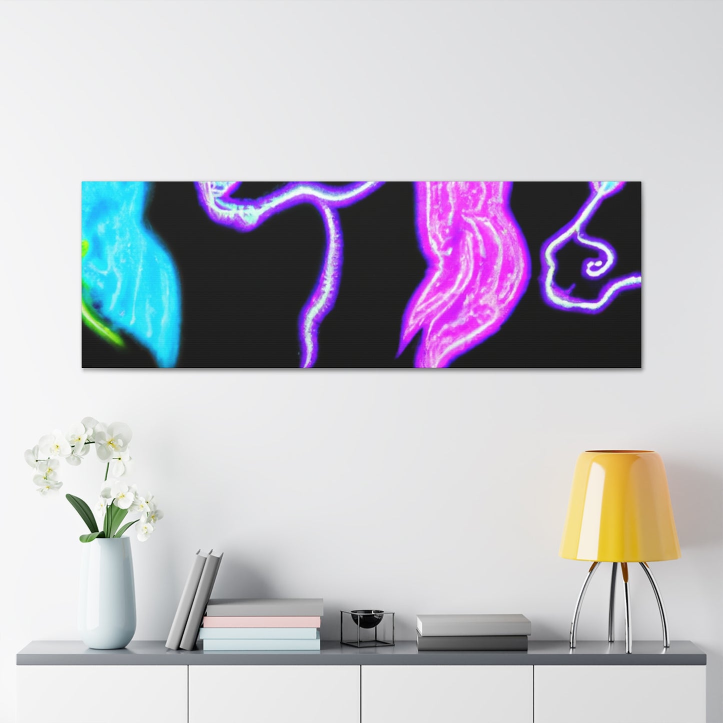 Neon Unicornscape. NEON Unicorns Art Canvas