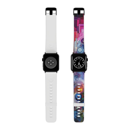 "Neon Pixel Illumination" - Trippy Infinity Patterns Iwatch Band