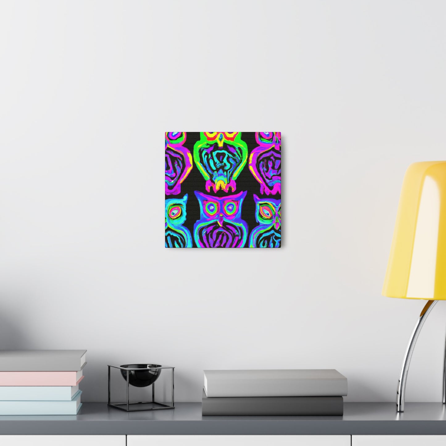 Neon Night Owls. NEON Owls Art Canvas