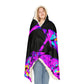 "Butterfly Carnival" - NEON Butterflies Art Hooded Snuggle Blanket