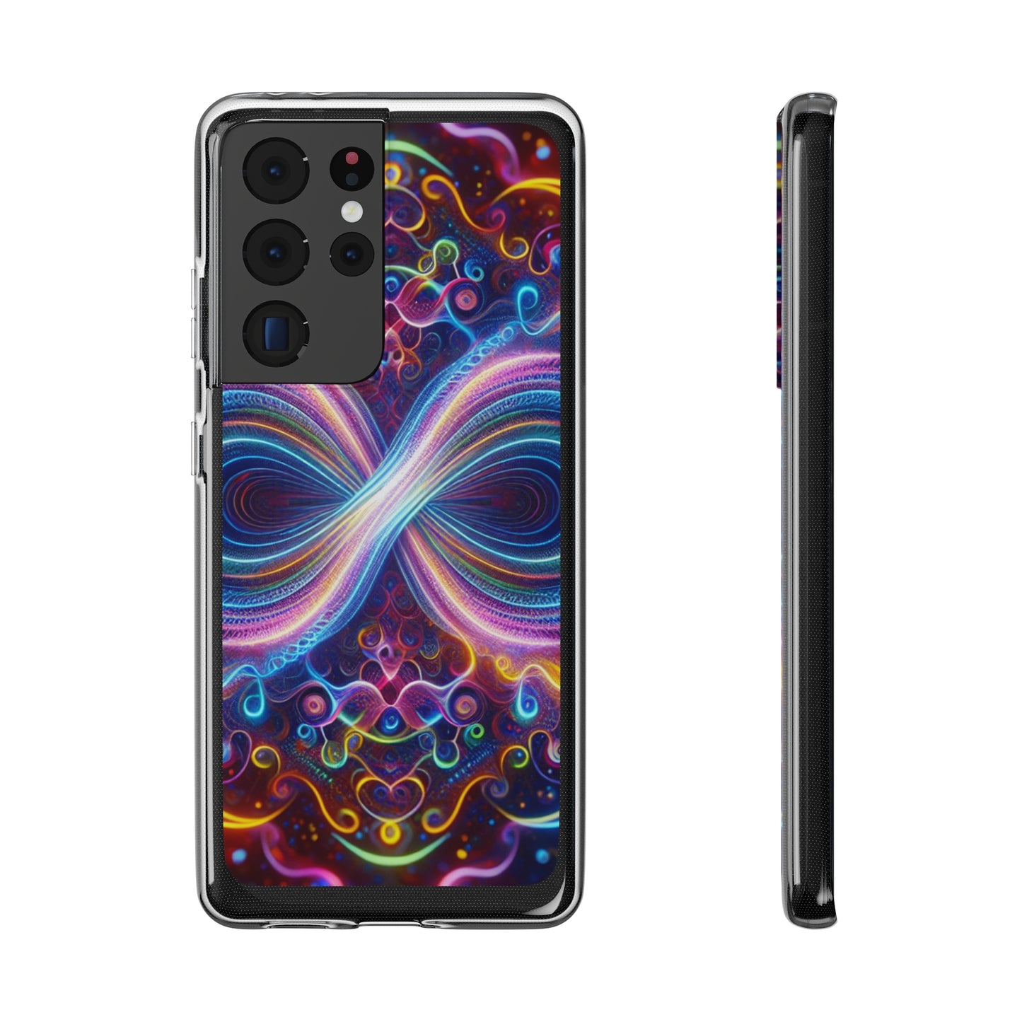"Neon Infinity Bliss" Infinity Patterns Art Polycarbonate Phone Case