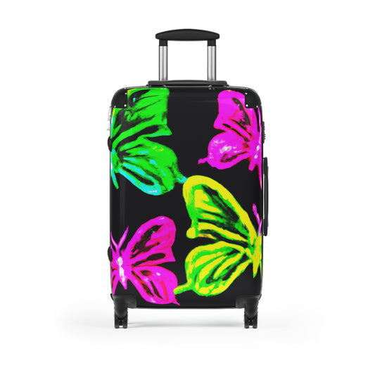 'Glowy Rainbow Awakening' - Neon Butterflies  Suitcase