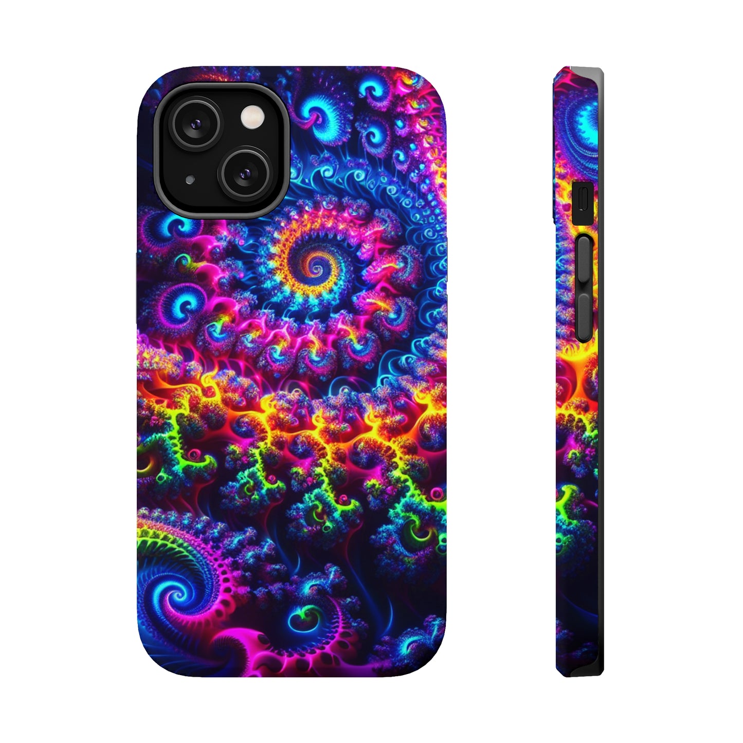 Twilight Infinyscape Neon Trippy Infinity Patterns Premium Art Magsafe Magnet Tough IPhone 13 14 15 Pro Plus Max and Mini in Matte and Glossy Phone cases