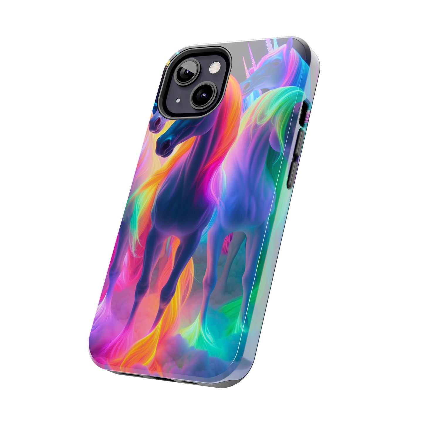 Vividly Rainbow Dreaming NEON Unicorns Tough Phone Case