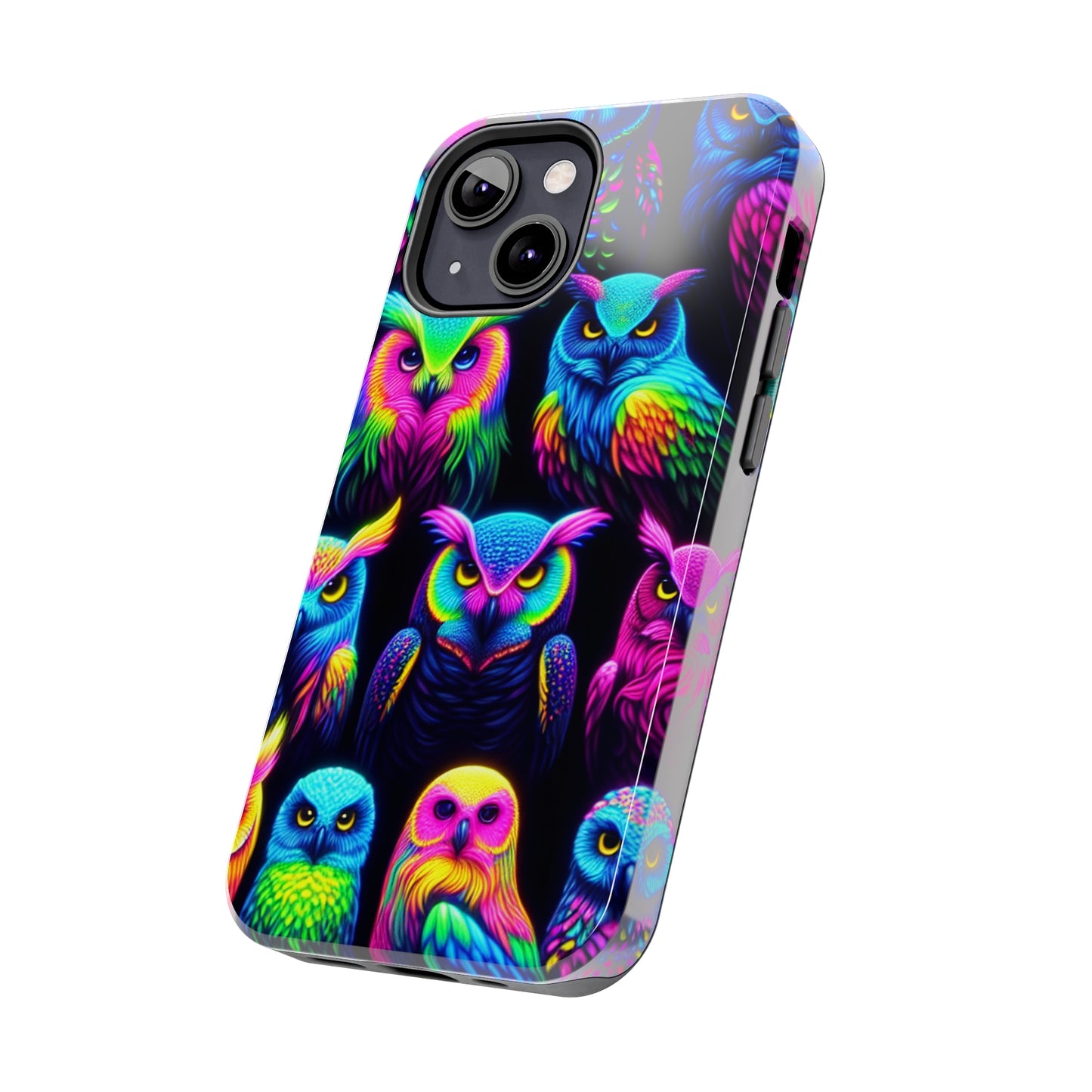 "Nocturnal Neon Glow" NEON Owls Tough Phone Case