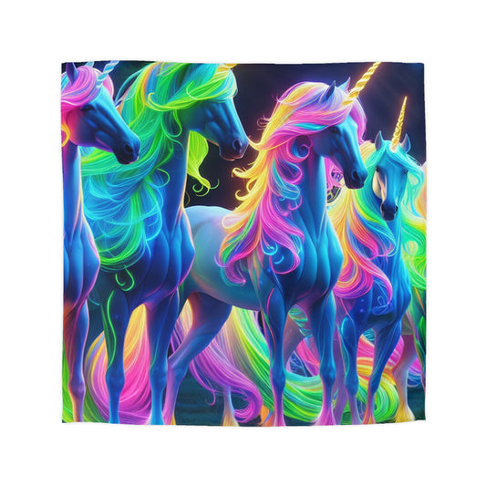 Ambrosius van Schiedam - NEON Unicorns Microfiber Duvet Cover