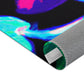 "Vibrant Neon Butterfly Fantasia" Butterflies & Mushrooms Area Rug