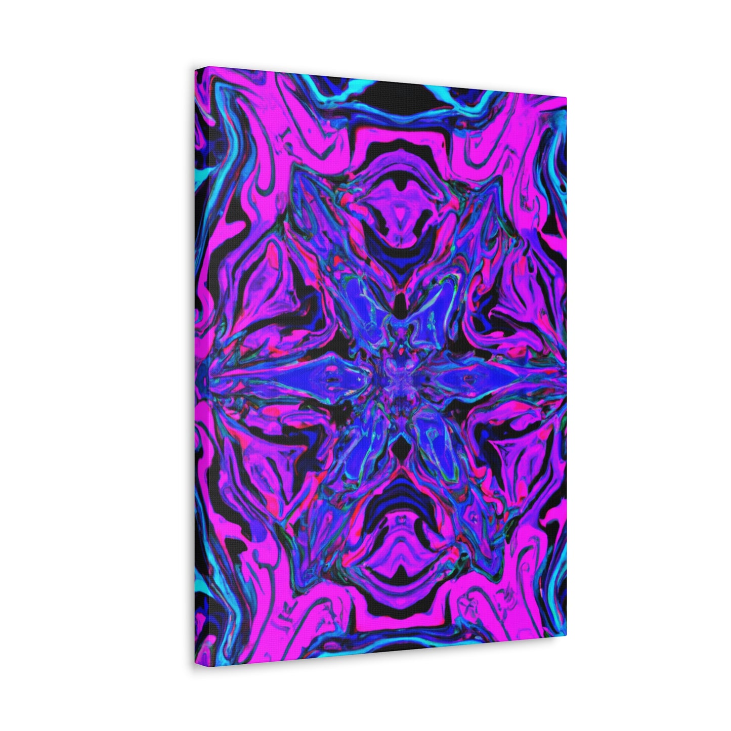 Vivid Trancendent Neon Dimensions. Trippy Infinity Patterns Art Canvas