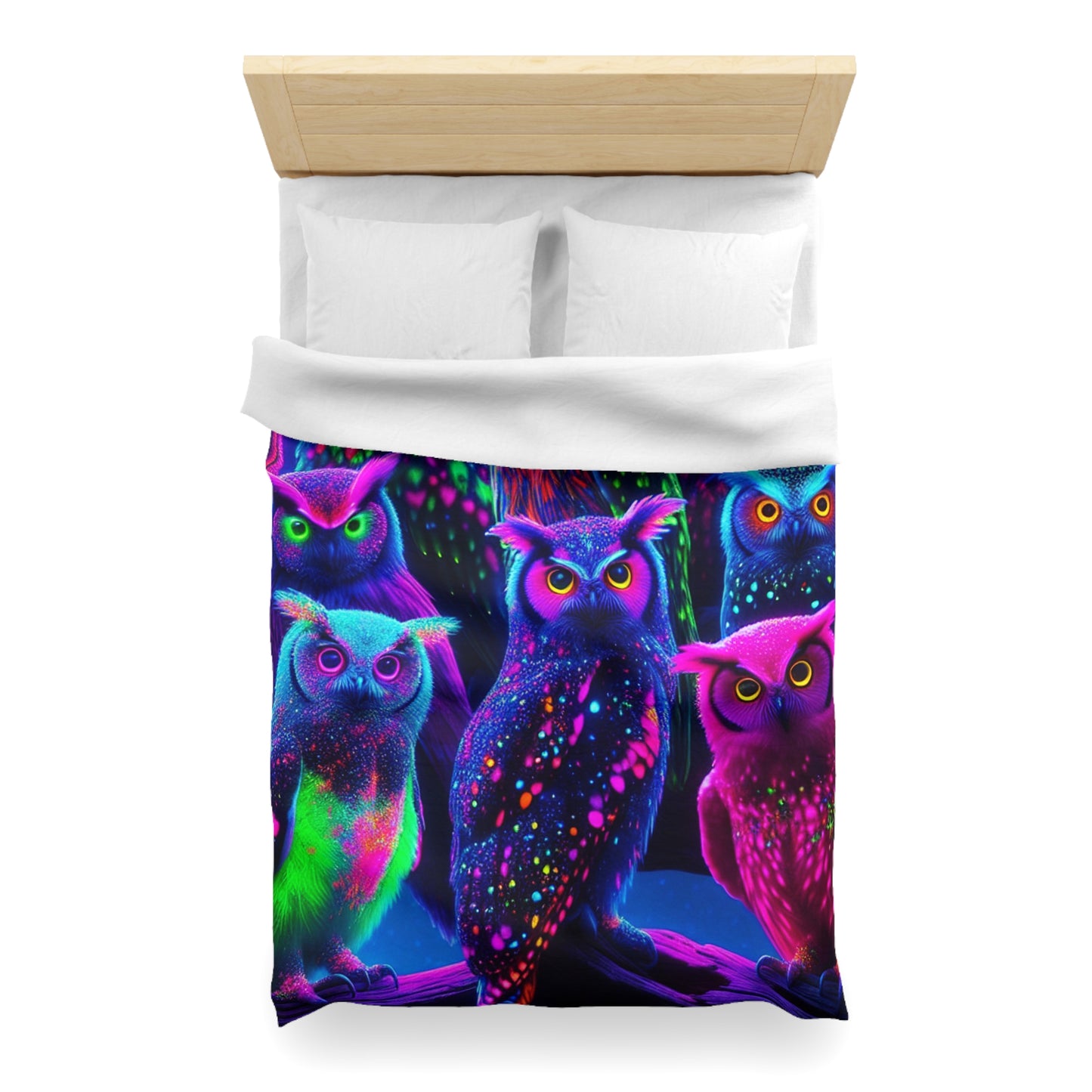 Garrod da Vinci - NEON Owls Microfiber Duvet Cover