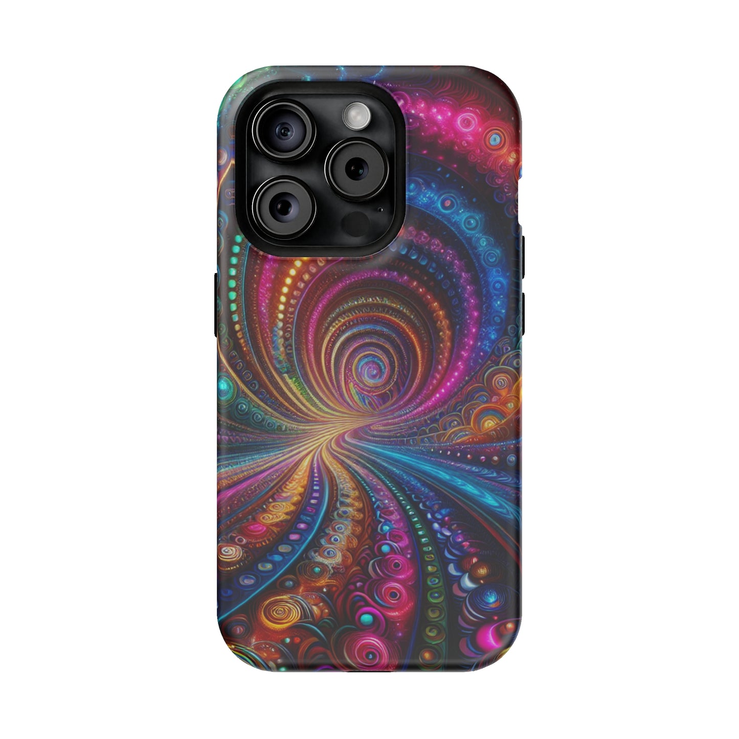 Neon Eternal Infinity Oasis. Neon Trippy Infinity Patterns Premium Art Magsafe Magnet Tough IPhone 13 14 15 Pro Plus Max and Mini in Matte and Glossy Phone cases
