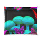 Neon Nature Dreamscape. Butterflies & Mushrooms Comforter Blanket