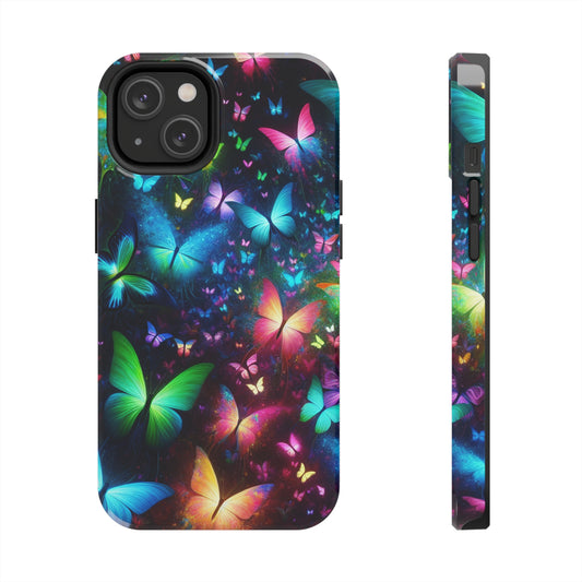 Neon Rainbow Flutterings NEON Butterflies Tough Phone Case