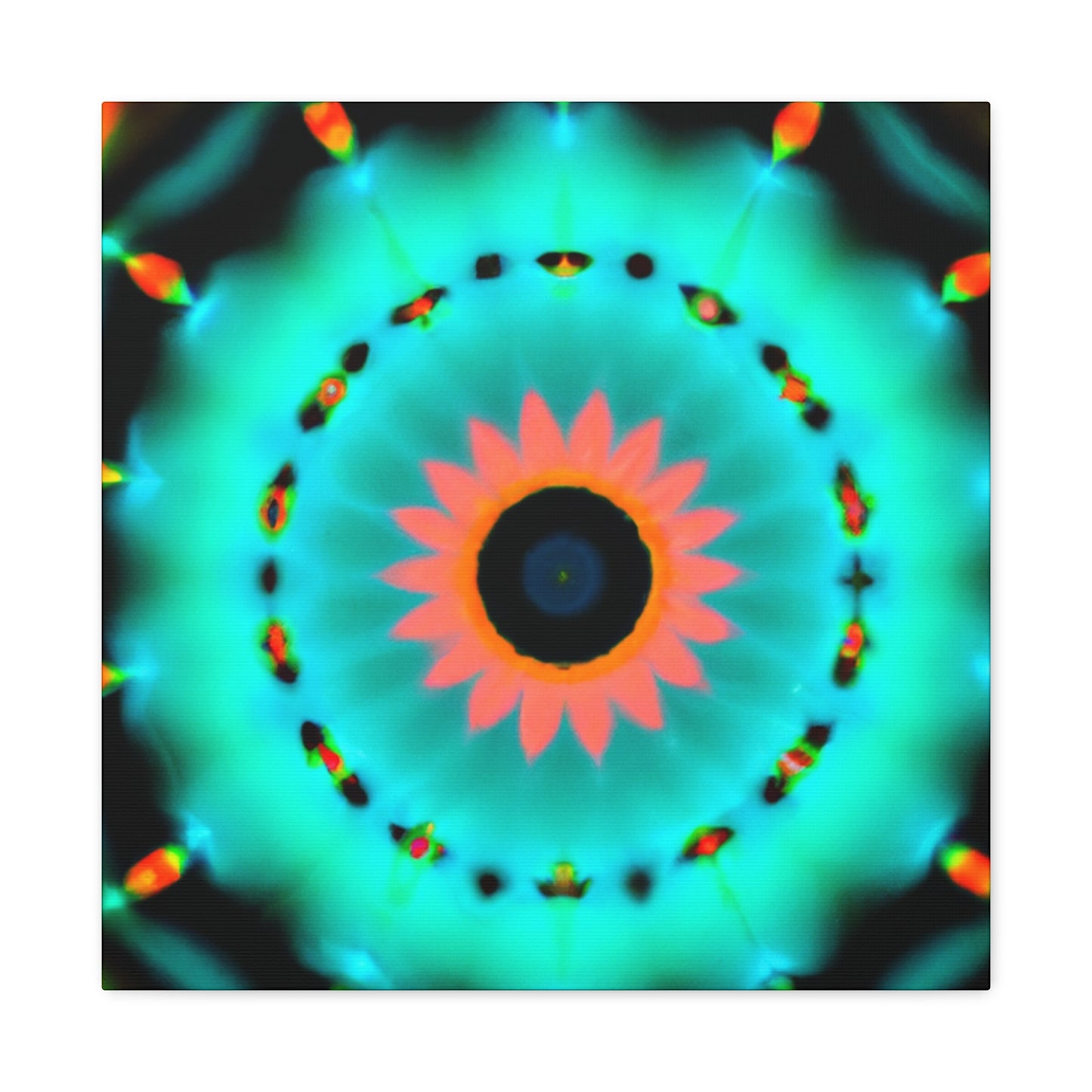 Cosmic Chroma Maze. Trippy Infinity Patterns Art Canvas