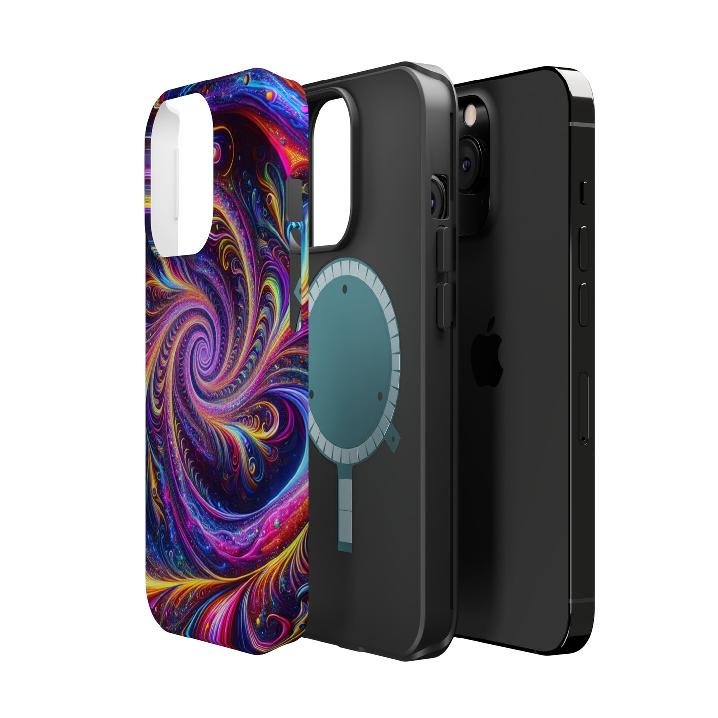 Vivid Psychedelic Cosmic Euphoria. Neon Trippy Infinity Patterns Premium Art Magsafe Magnet Tough IPhone 13 14 15 Pro Plus Max and Mini in Matte and Glossy Phone cases