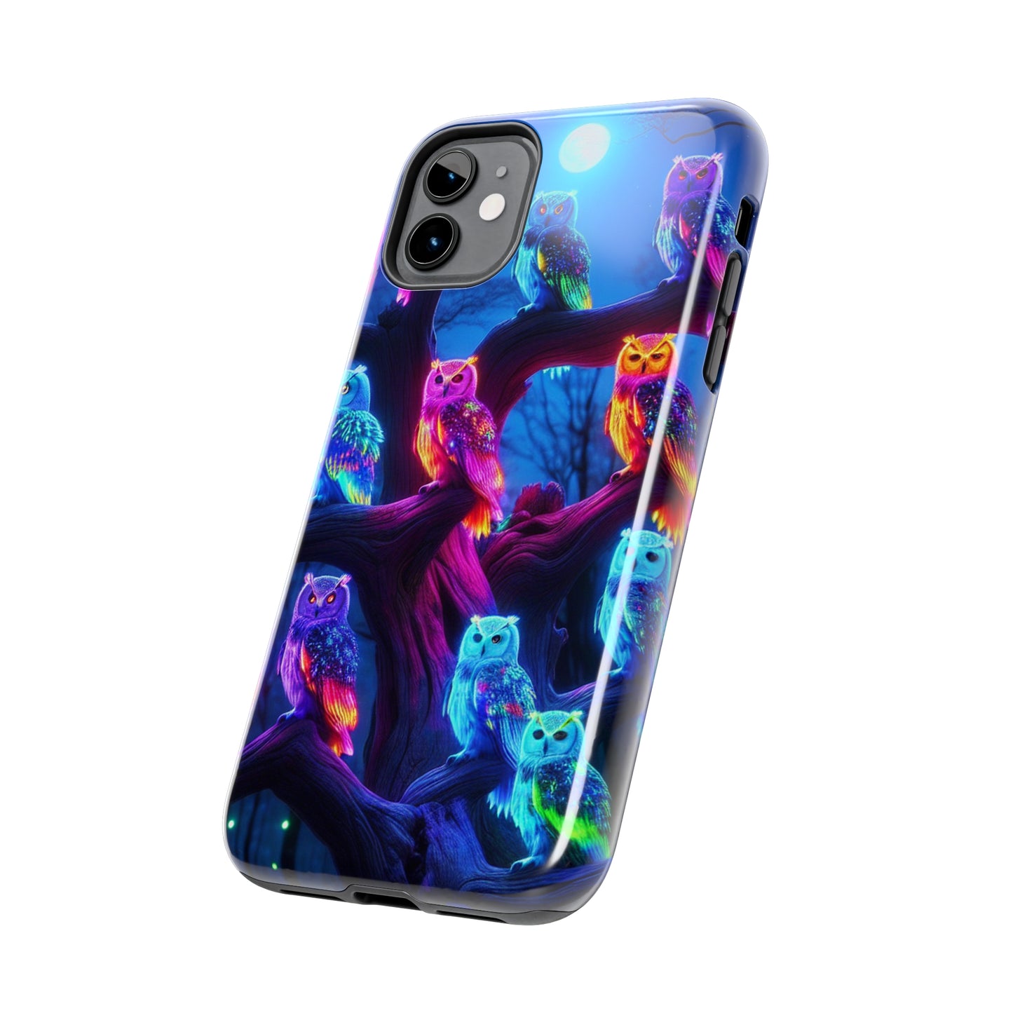 "Neon Nocturne" NEON Owls Tough Phone Case