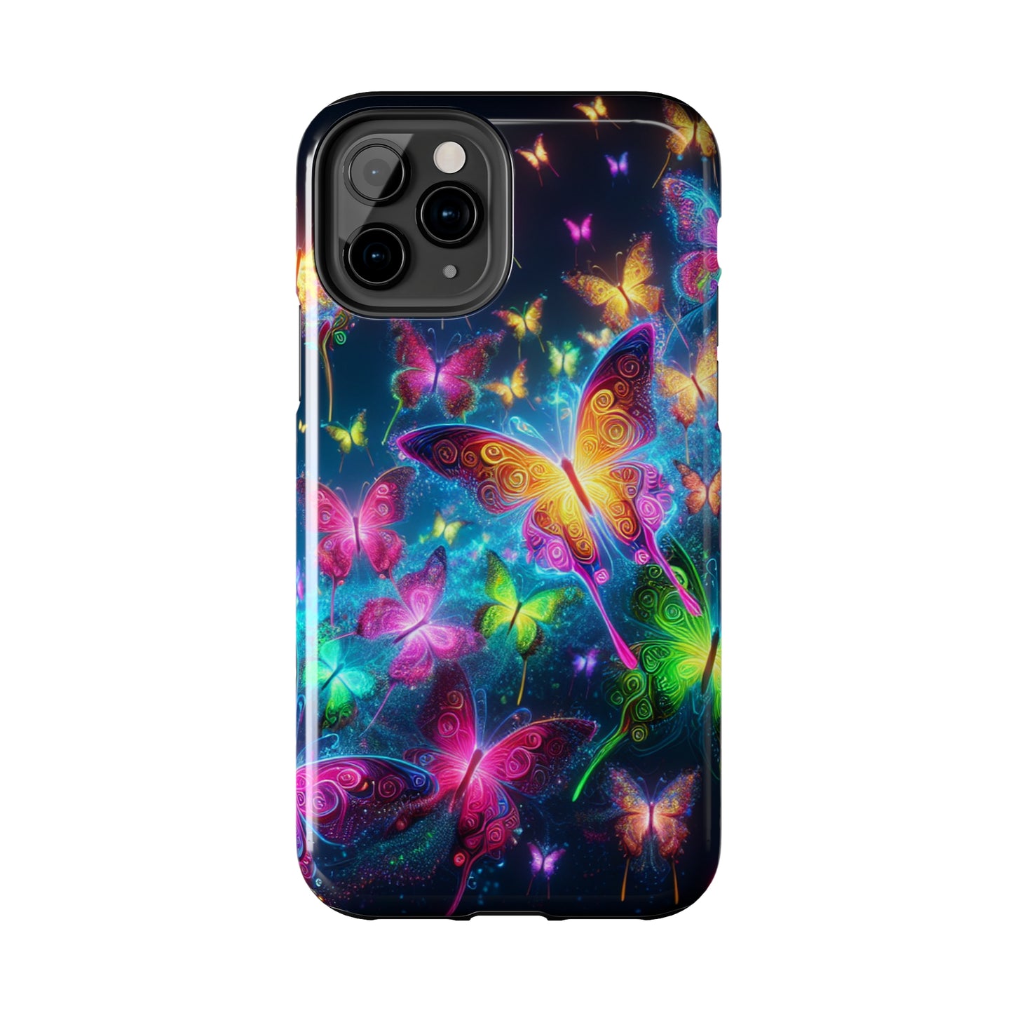 Neon Butterflies In Flight. NEON Butterflies Tough Phone Case