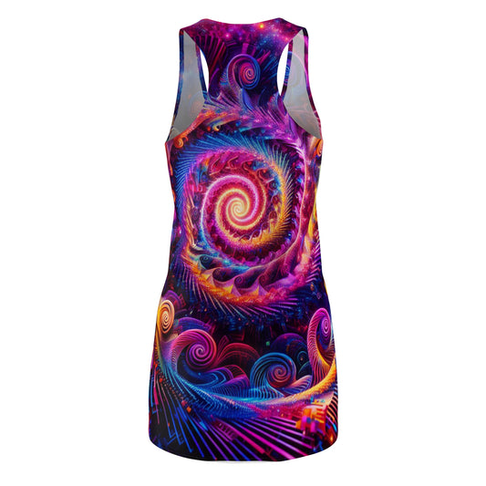 TDB Infinity Vibescape. Trippy Infinity Patterns Racerback Dress